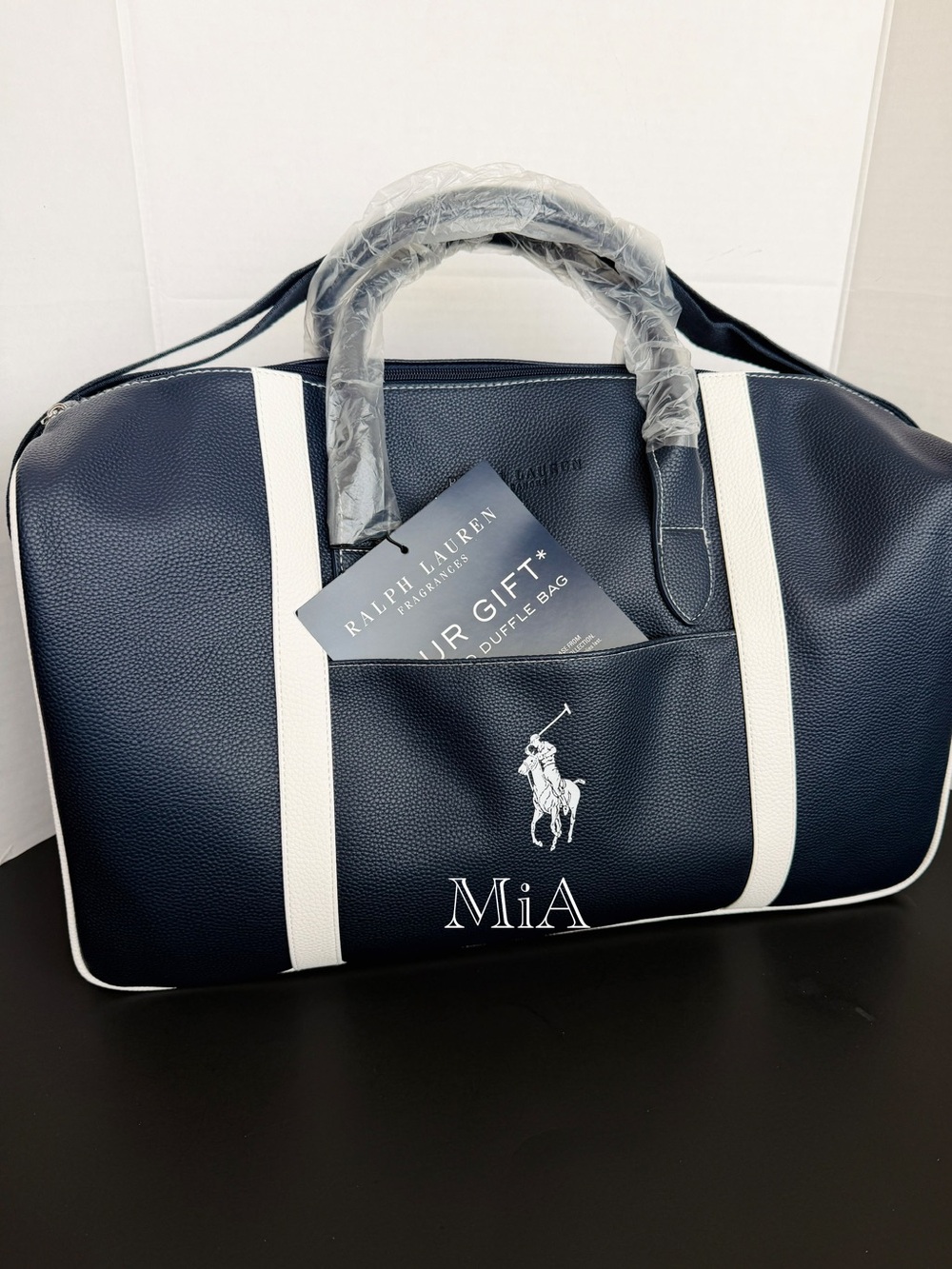 Ralph Lauren Polo Travel / Weekend /Gym Bag With Side Pocket + Strap (Dark Navy) - Picture 7 of 9